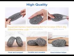 家庭用ステンレス鋼クリーニングボールパンスクラバー 8*8 センチメートル 40 グラム 0.08-0.5 ミリメートルワイヤー幅